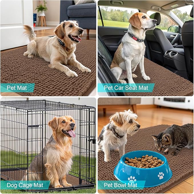 OLANLY Dog Door Mat for Muddy Paws 70x35, Absorbs Moisture and Dirt, Absorbent - Image 7