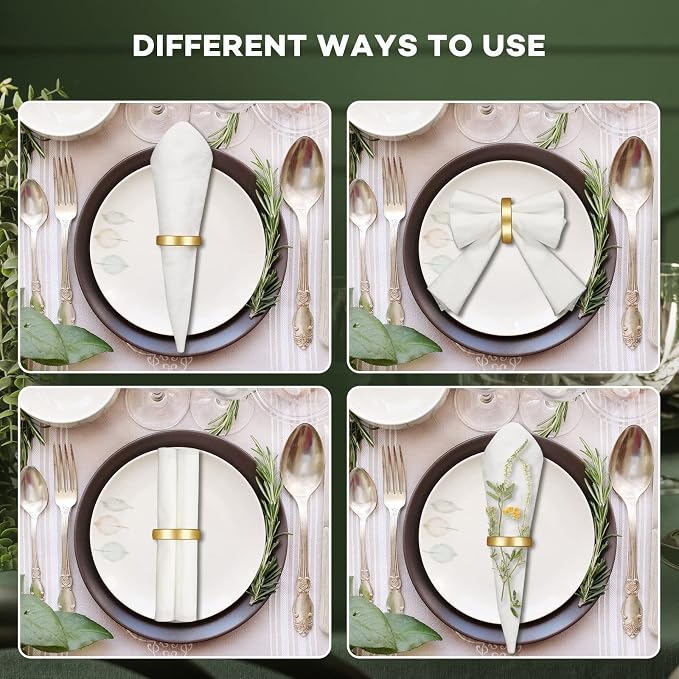 20 Pcs Stainless Steel Napkin Rings Metal Napkin Ring Holders Fall Thanksgiving - Image 4