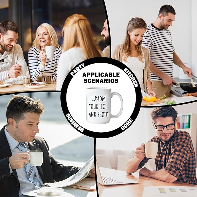 Custom Mug Upload Your Picture Personalized Coffee Mug with Photo Text Name Customized Cup Unique Ideas Gifts for Men Women Mom Dad Girlfriend Halloween Christmas Thanksgiving