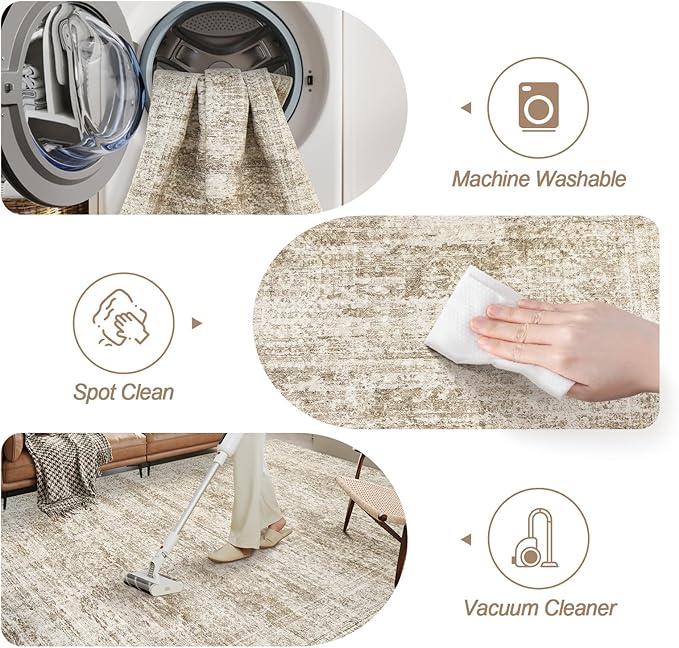Soalmost Washable Area Rug 8x10, Large Soft Rugs - Image 4