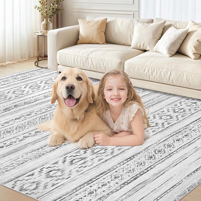 cotiled 10x14 Area Rugs Living Room Rug: Washable Boho Rugs - Image 5