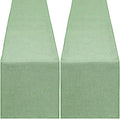 Light Green Burlap Table Runner 2 Packs Rustic Farmhouse Fabric 13x108 Inch | by B-COOL