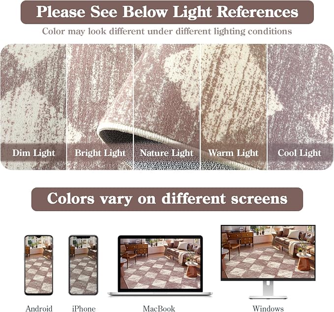 Lahome Zelie Machine Washable Rugs 6x9, Soft Beige Rugs - Image 5