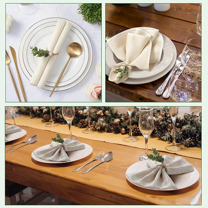 APTWOW 36PCS Napkin Rings, Easter Napkin Rings, Wood Bead Farmhouse Napkins - Image 7