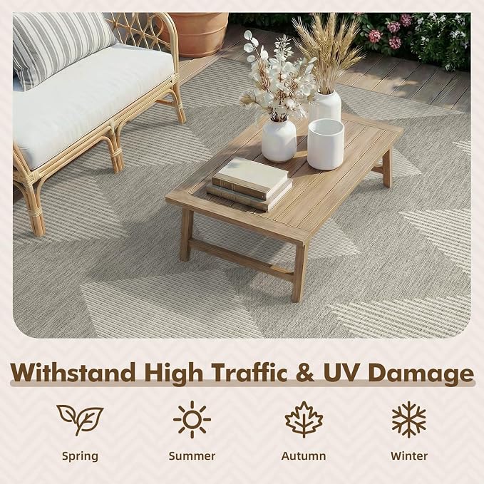 MontVoo-Outdoor Rug Carpet Patio Rug 8x10 Polypropylene Indoor Outdoor Rugs - Image 4