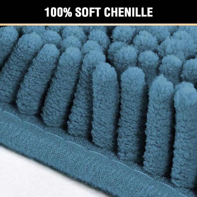 H.VERSAILTEX 20" X 32" Chenille Shaggy Bath Rug, Door Mat, Efficient Water - Image 3