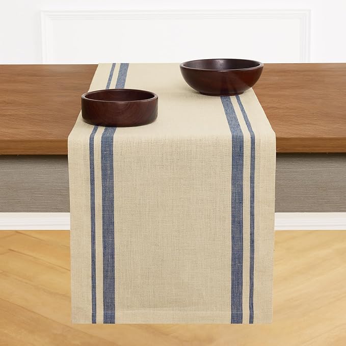 Solino Home 100% Linen Table Runner, 14 x 108 in, mitered corners | Pure Linen by SolinoHome