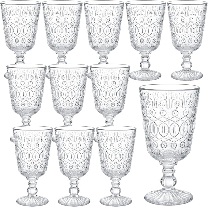 Eaasty Wine Glasses Set of 12 Vintage Goblet 9 oz Vintage Colored Glass Goblet by Eaasty