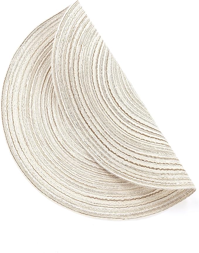 SHACOS Round Braided Placemats Set of 4 Washable Table Placemats Cotton - Image 2