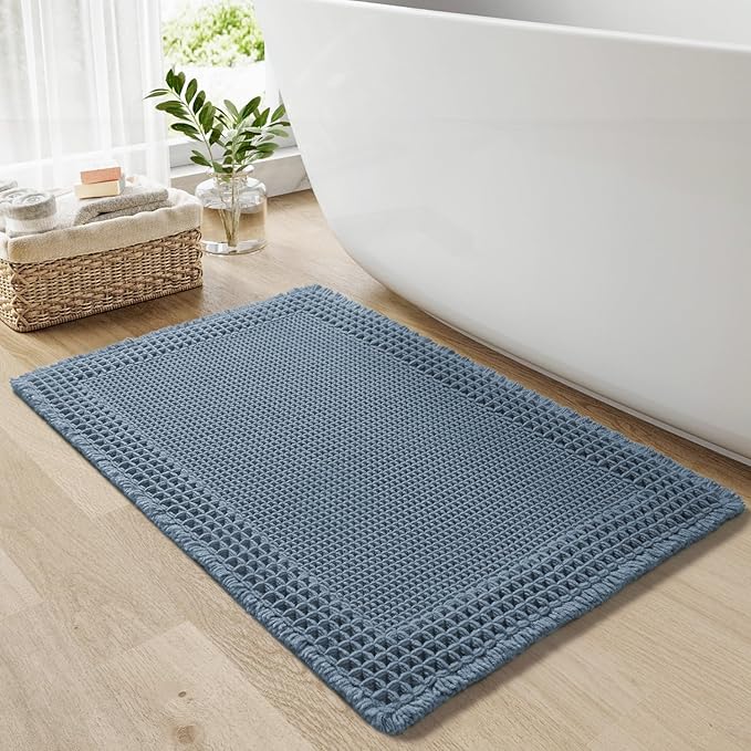 RESARE Waffle Bath Mat for Bathroom, Super Absorbent Bathroom Rugs Non Slip by Resare