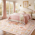 RELEANY Area Rugs Large 9'x12' Washable Non-Slip, Floral Vintage Distress by RELEANY
