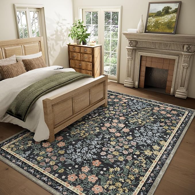 9x12 Rugs for Living Room: Washable Area Rugs for Bedroom Vintage Stain - Image 2
