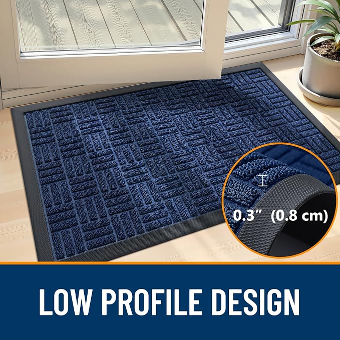 OLANLY Front Door Mat Outside Entrance 47x17, Heavy Duty Sturdy Natural Rubber - Image 5