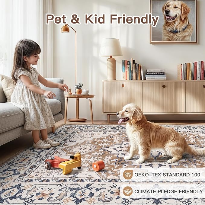 Lofus 4x6 Area Rugs for Living Room, Washable Area Rug, Rugs for Bedroom - Image 4