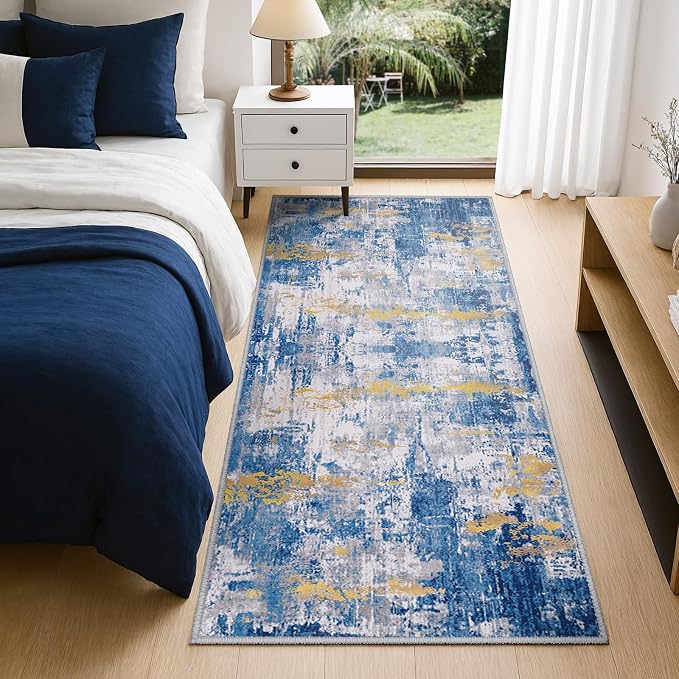 RELEANY Washable Area Rugs 2'x6' Non-Slip Modern Abstract Soft - Image 4