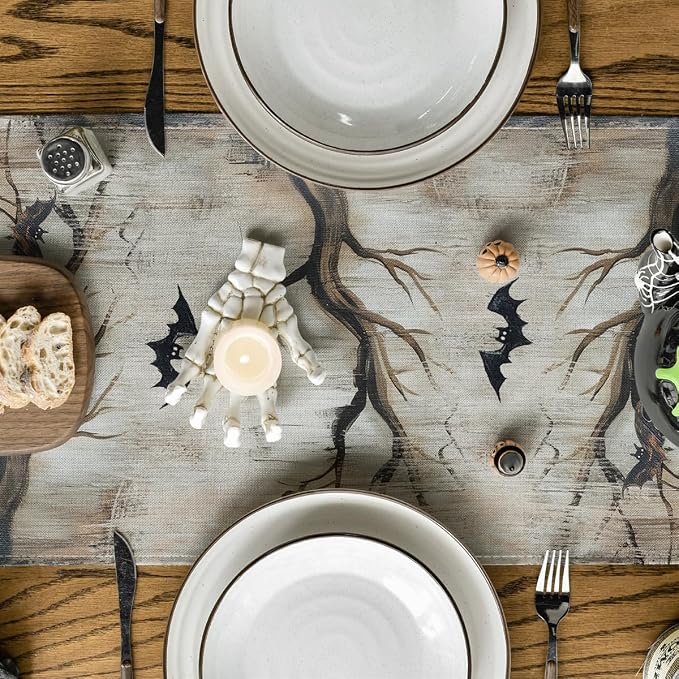 Artoid Mode 210 GSM Halloween Table Runner 13x108 Inch Home Party Decor | - Image 3
