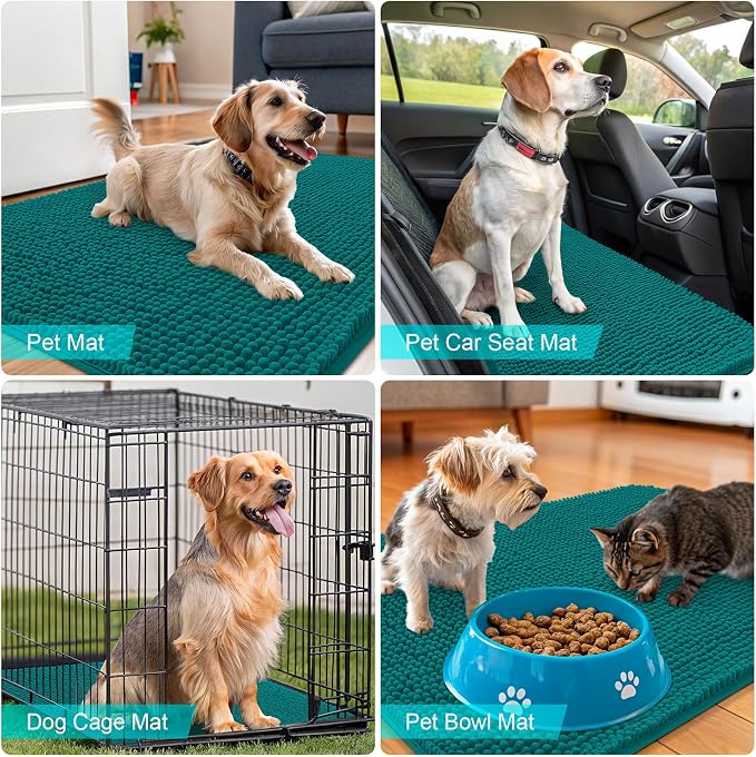 OLANLY Dog Door Mat for Muddy Paws 50x30, Absorbs Moisture and Dirt, Absorbent - Image 7
