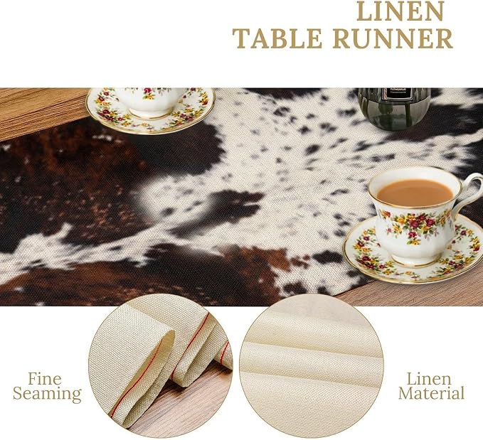 Cow Print Table Runner, 13x60 in - Image 5