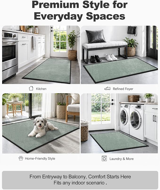 Mibao Front Door Mat Indoor Entrance, Dirt Trapper Welcome Mat - Image 7