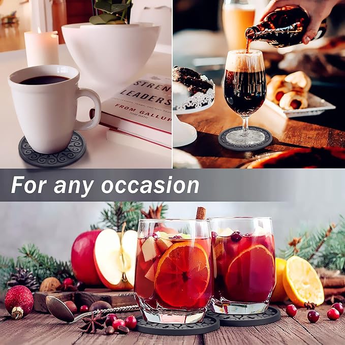 Silicone Coasters for Drinks, Resistant Reusable Drink Coasters-Great Gift for - Image 5