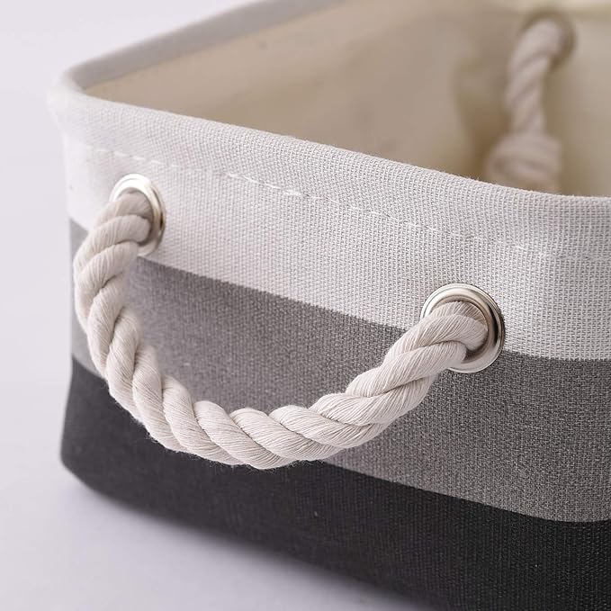 Small Storage Baskets for Shelves,Fabric Storage Baskets for Closet,Rectangular Collapsible Baskets for organizing Clothes,Books,Gifts