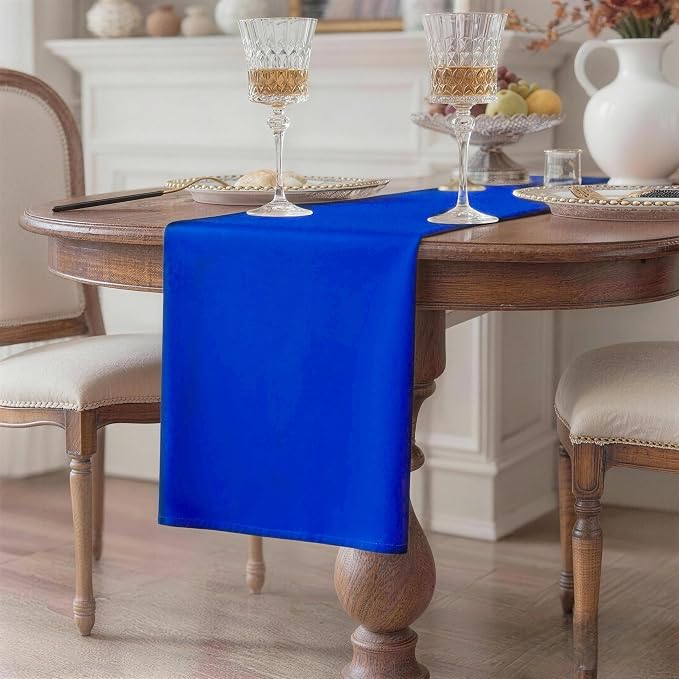 Royal Blue Table Runner, Waterproof Washable Runners 48 Inches Long | Reusable - Image 2