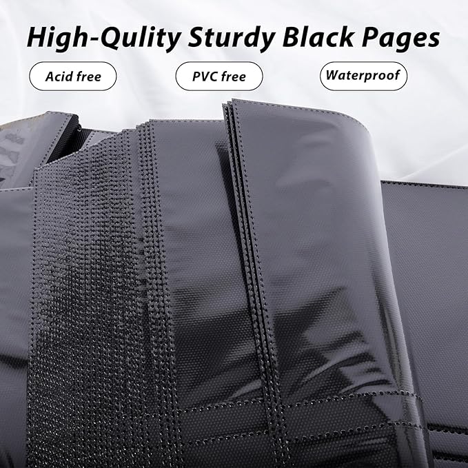 RECUTMS Photo Album 4x6 600 Photos Black Pages Large Capacity Leather Cover Wedding Family Photo Albums Holds 600 Horizontal and Vertical Photos (Black)