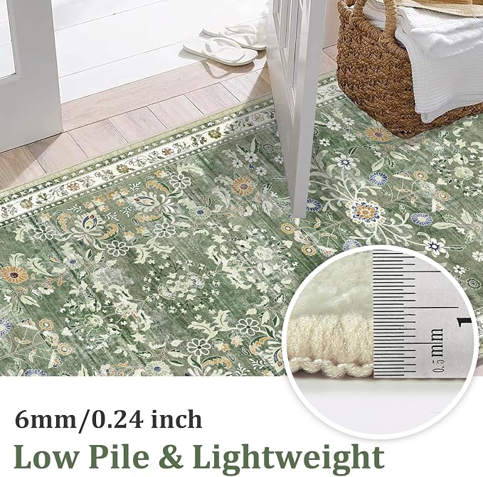 Yamaziot Washable Runner Rug 3x12 – Floral Non Slip Boho Hallway Runner Rug - Image 3