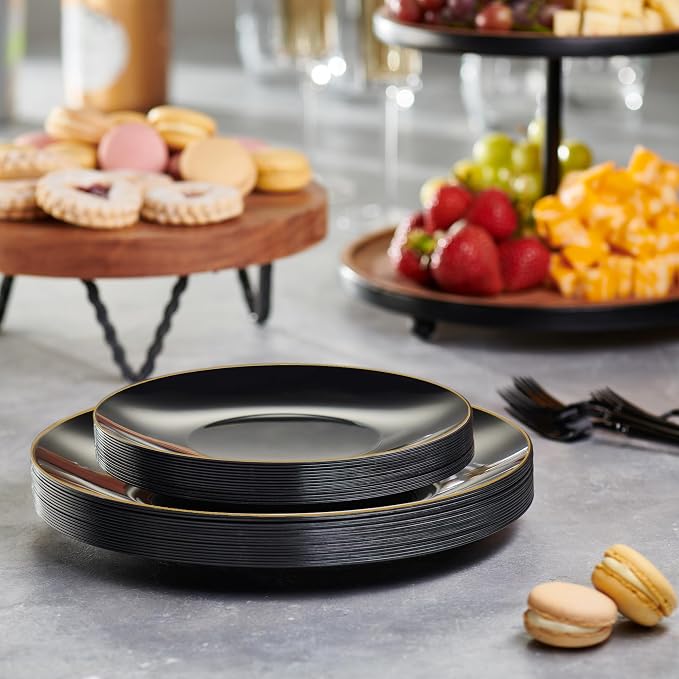 Plasticpro 128 Piece Combo Plate Set includes 64-7'' inch Plates & 64-10'' inch - Image 4