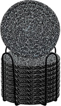 ABenkle Drink Coasters with Holder Set of 10, Cotton Woven Absorbent Coasters by ABenkle