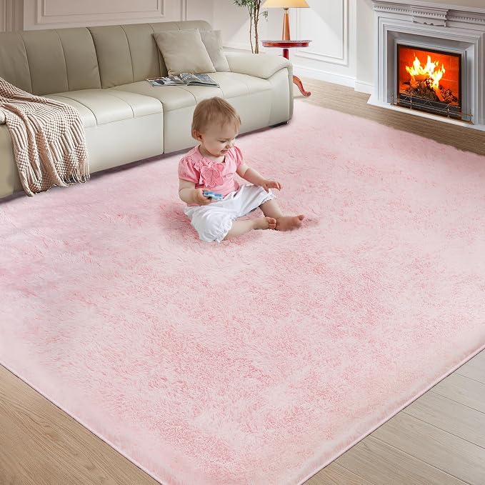 Ultra Soft Rug for Living Room, 4X6 Fluffy Shag Area Rug for Bedroom, Modern - Image 9