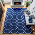 ONASAR Large 8x10 Area Rugs for Living Room, Fluffy Geometric Navy and White by ONASAR