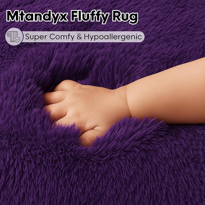 6x9 Rugs for Living Room, Rug for Bedroom, Plush Fluffy Carpet, Non-Slip - Image 2