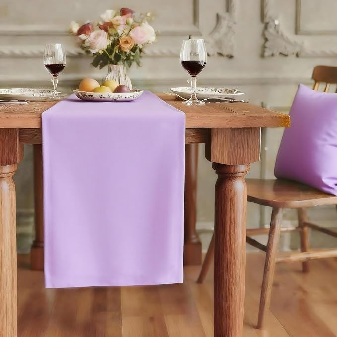 FOLINS&HOME Lavender Waterproof Decorative Table Runner 108 Inches Long | by FOLINSHOME