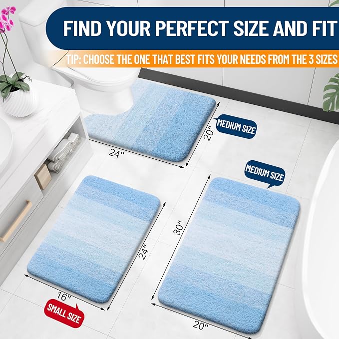 OLANLY Luxury Toilet Rugs U-Shaped 24x20, Extra Soft and Absorbent Microfiber - Image 2