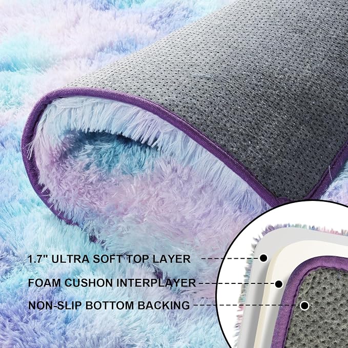 2x3 Rugs for Bedroom, Fluffy Area Rugs for Living Room, Small Fuzzy Shag Soft - Image 5
