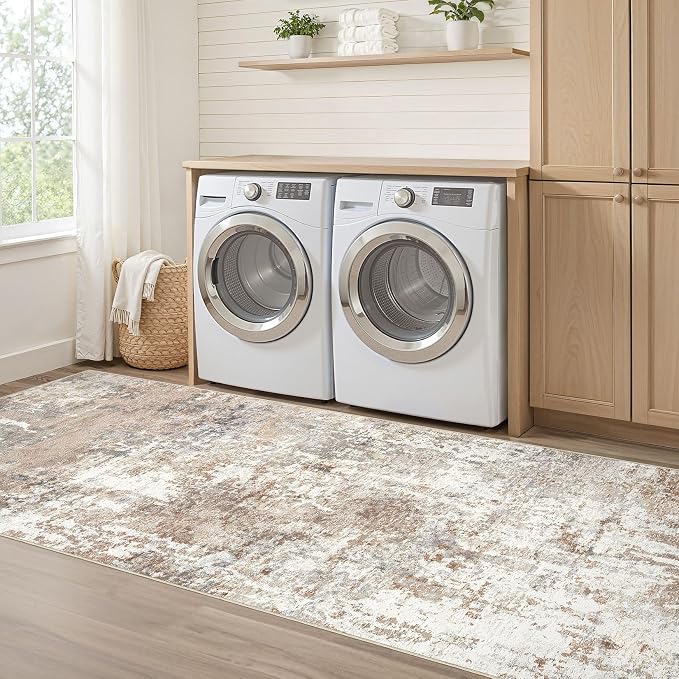 Runner Rug Kitchen Washable Rugs: 3x8 Non-Slip Abstract Soft Modern Stain - Image 7