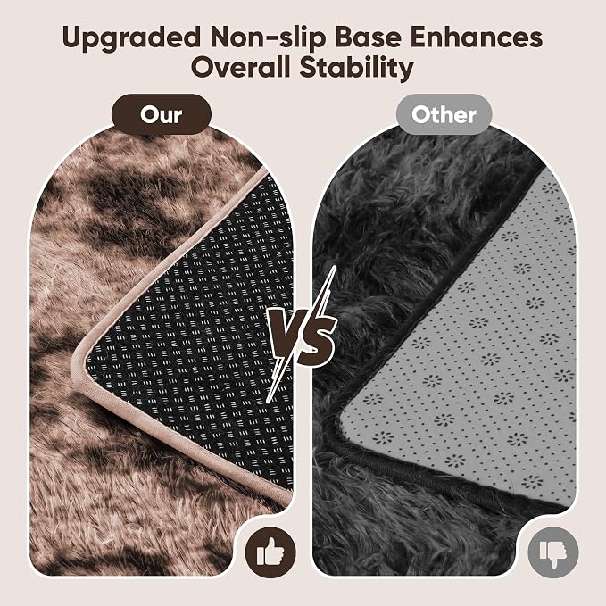 Area Rug for Living Room Bedroom: 6x9 Soft Fluffy Shag Upgrade Non-Slip High - Image 6
