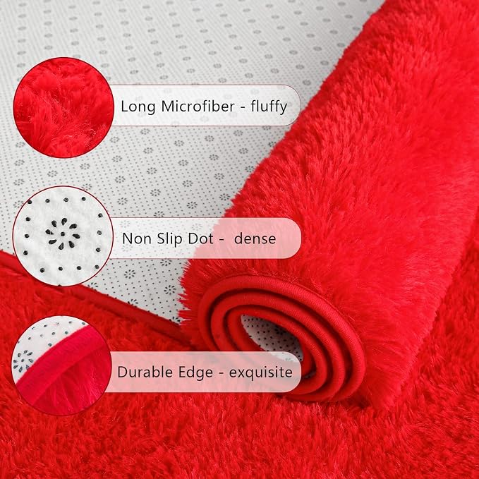 Chicrug Soft Area Rugs for Bedroom Living Room Plush Fluffy Rug 4x6 Feet - Image 10