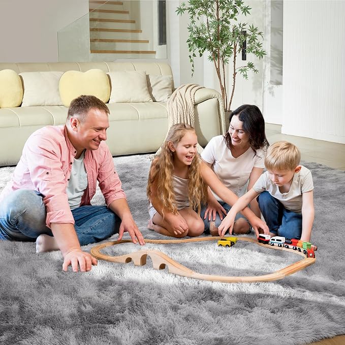 Ultra Soft Rug for Living Room, 4X6 Fluffy Shag Area Rug for Bedroom, Modern - Image 3