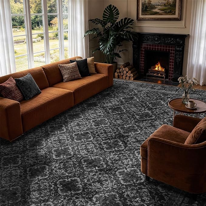 LIANLAM 8x10 Washable Area Rug, Vintage Boho Traditional Pattern, Non-Slip by LIANLAM