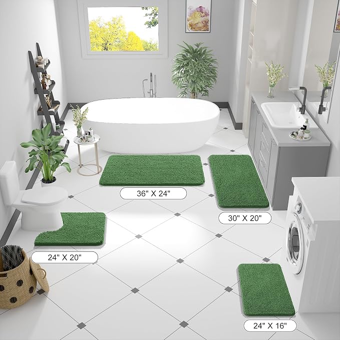 OLANLY Toilet Rugs U-Shaped 24x20, Extra Soft Absorbent Chenille Contour - Image 8