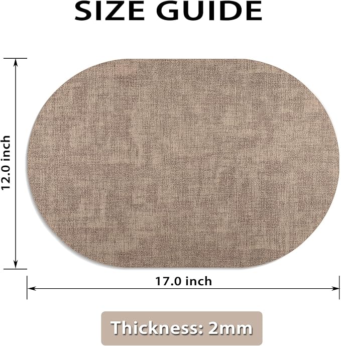 Placemats Set of 12 Washable, Heat Resistant Table Placemats Wipeable Faux - Image 6