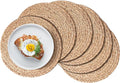 Aofmee 13 inch Round Woven Placemats Set of 6, Boho Rattan Place Mats, Natural by Aofmee