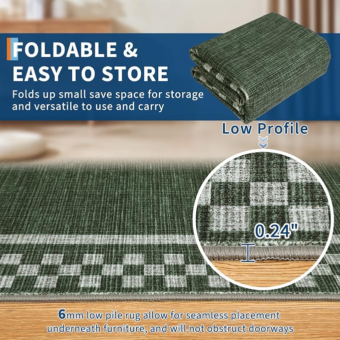 GarveeHome Washable Area Rug 4x6 Small Living Room Rugs Modern Bordered Soft - Image 4