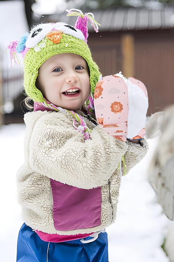 Toddler Gloves Kids Mittens Winter Warm Lined Fleece Gloves Waterproof Snow Baby Mitten for Boys Girls
