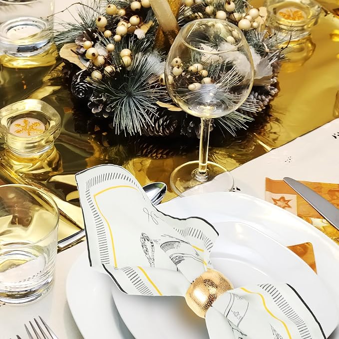 Lallisa 48 Pcs Gold Napkin Rings Bulk Metal Classic Brass Napkin Ring Holders - Image 5