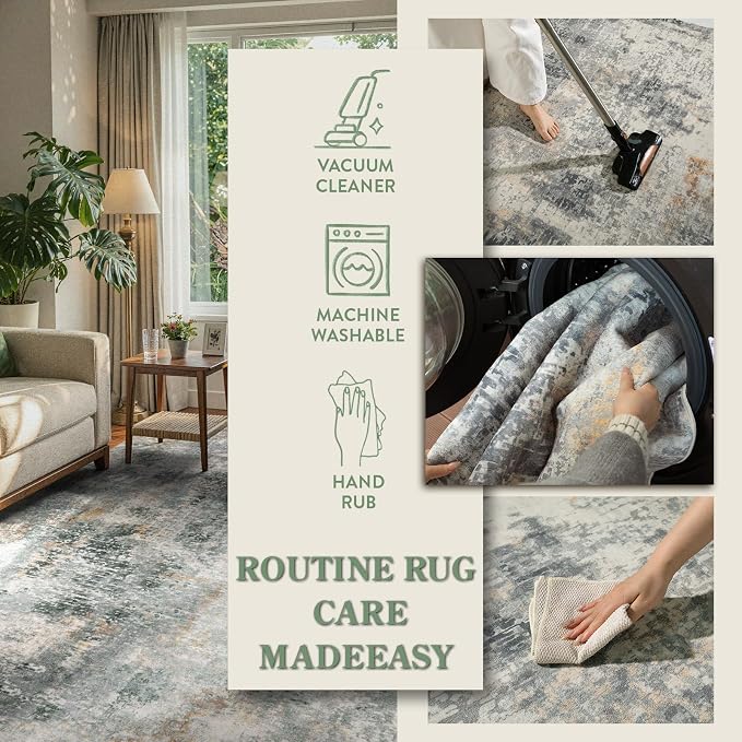 Lahome Washable 5x7 Area Rugs for Living Room, Soft Contemporary Low Pile - Image 6