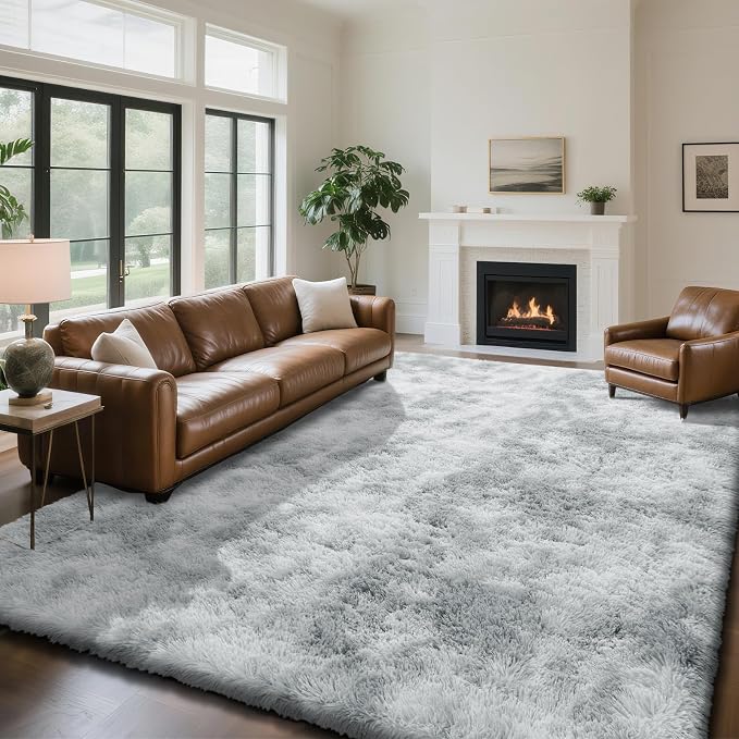 yongyangjuxin Fluffy Rug Shag Area Rug, Gradual Grey 10x14 Area Rugs - Image 2