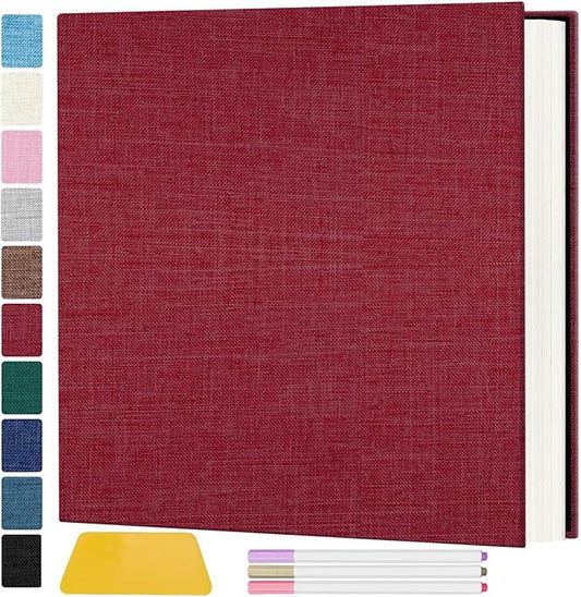 Zesthouse Photo Album Self Adhesive Pages, 60 Pages Magnetic Scrapbook Albums with Sticky Page,Photos Album Holds 8x10 & 5X7 & 4x6 & 6x8 & 3x5, Large Picture Book Ideal for Family,Wedding,Baby